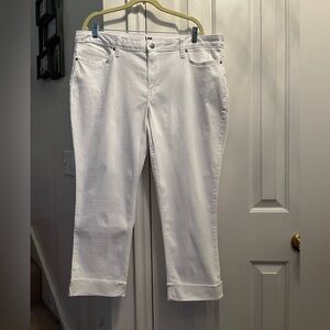 Lee Riders White Denim Cropped Jeans - size 18